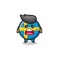 the fatigue cartoon of sweden flag vector