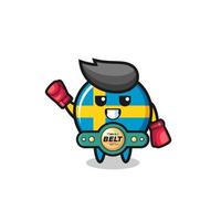 sweden flag boxer mascot character vector