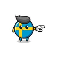 sweden flag mascot with pointing right gesture vector
