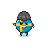 sweden flag character as the afro boy vector