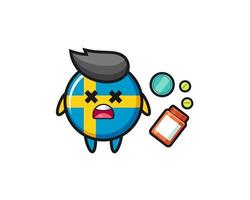 illustration of overdose sweden flag character vector