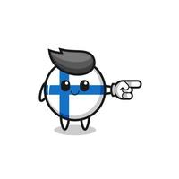 finland flag mascot with pointing right gesture vector