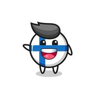 feliz finlandia bandera linda mascota personaje vector