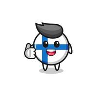 finland flag mascot doing thumbs up gesture vector