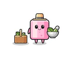 marshmallow herbalist cute cartoon vector