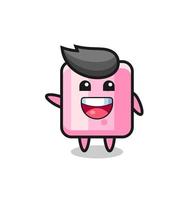 happy marshmallow cute mascot character vector