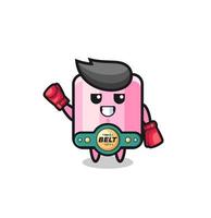 marshmallow boxer mascot character vector