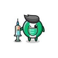 nigeria flag mascot as vaccinator vector