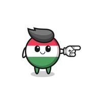 hungary flag mascot with pointing right gesture vector