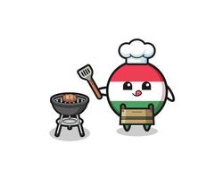 hungary flag barbeque chef with a grill vector
