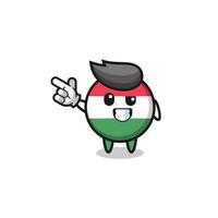 hungary flag mascot pointing top left vector