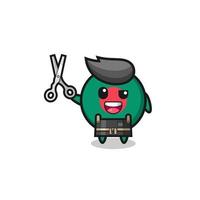 bangladesh flag character as barbershop mascot vector