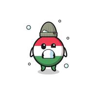 cute cartoon hungary flag with shivering expression vector