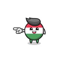 hungary flag cartoon with pointing left gesture vector