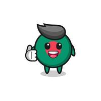 bangladesh flag mascot doing thumbs up gesture vector