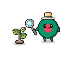 cute bangladesh flag herbalist researching a plants vector