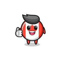 canada flag mascot doing thumbs up gesture vector