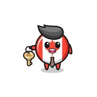 cute canada flag as a real estate agent mascot vector