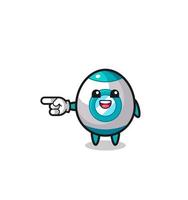 rocket cartoon with pointing left gesture vector