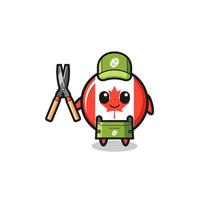 cute canada flag as gardener mascot vector