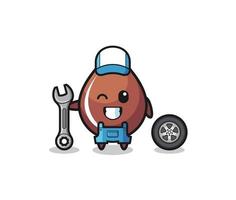 the chocolate drop character as a mechanic mascot vector