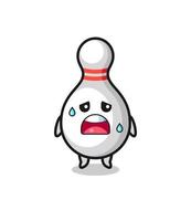 the fatigue cartoon of bowling pin vector