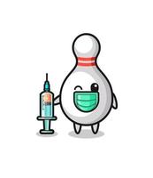 bowling pin mascot as vaccinator vector