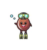 the chocolate drop diver cartoon character vector