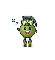 the grenade diver cartoon character vector