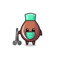 surgeon chocolate drop mascot character vector