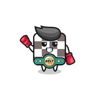 Tablero de ajedrez personaje mascota boxer vector