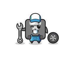 the floppy disk character as a mechanic mascot vector