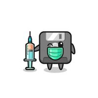 floppy disk mascot as vaccinator vector