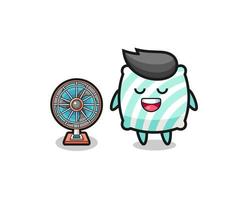 cute pillow is standing in front of the fan vector