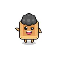 wooden box character as the afro boy vector