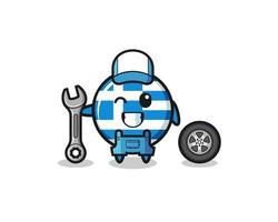 the greece character as a mechanic mascot vector