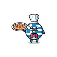 personaje de grecia como mascota del chef italiano vector