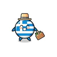 personaje de herbolario de grecia buscando una hierba vector