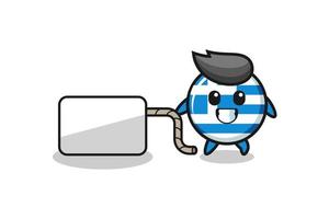 greece cartoon is pulling a banner vector