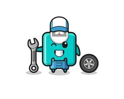 the weight scale character as a mechanic mascot vector