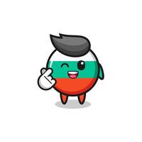 bulgaria flag character doing Korean finger heart vector