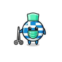 cirujano grecia mascota personaje vector