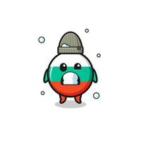 cute cartoon bulgaria flag with shivering expression vector