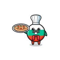 bulgaria flag character as Italian chef mascot vector