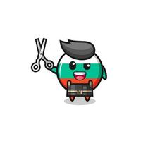 bulgaria flag character as barbershop mascot vector