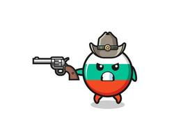 the bulgaria flag cowboy shooting with a gun vector