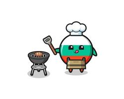 bulgaria flag barbeque chef with a grill vector