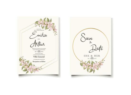 Minimalist Wedding Invitation Designs Template.