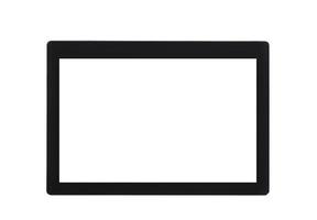 tableta con pantalla en blanco aislado en el fondo foto