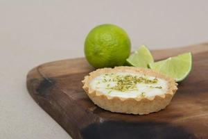 Top view of delicious lemon tart. Food concept photo